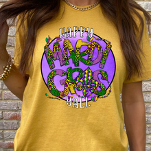 Load image into Gallery viewer, Happy Mardi Gras Y'all Purple DTF Print