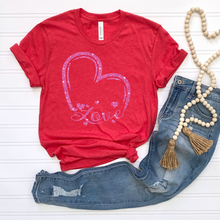 Load image into Gallery viewer, XOXO Heart Pink Glitter DTF Print
