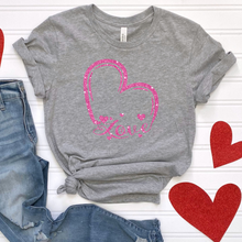 Load image into Gallery viewer, XOXO Heart Pink Glitter DTF Print