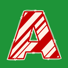 Load image into Gallery viewer, Candy Cane Doodle Letter DTF Print